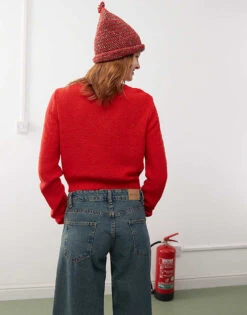 Reclaimed Vintage Micro Cardigan In Cherry Red For Women -Closet Theory Her 206731656 4