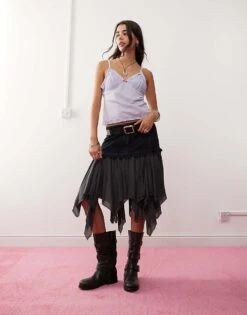 Reclaimed Vintage Lingerie Style Cami Top In Lilac Velvet For Women Multi -Closet Theory Her 206735428 4