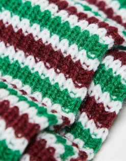 Reclaimed Vintage Unisex Gloves In Burgundy And Green Stripe For Unisex Multi -Closet Theory Her 206749549 3
