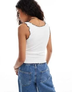 Reclaimed Vintage Textured Ruched Vest With Tie Front In White For Women -Closet Theory Her 206750031 4