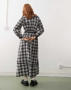 Reclaimed Vintage Check Midi Dress With Collar In Blue For Women Multi -Closet Theory Her 206763976 4