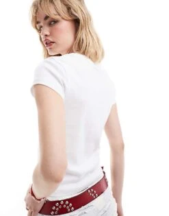 Reclaimed Vintage Baby T-shirt With Cowboy Graphics In White For Women -Closet Theory Her 206791769 3