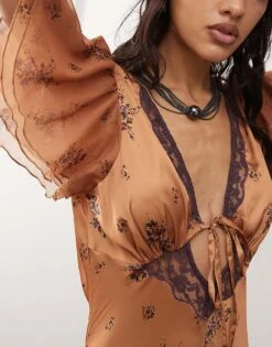 Reclaimed Vintage Midi Tea Dress In Floral Print For Women -Closet Theory Her 206798686 4