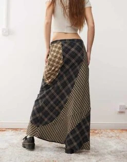 Reclaimed Vintage Midi Skirt In Mixed Checks For Women Multi -Closet Theory Her 206798743 4