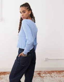 Reclaimed Vintage Micro 90s Rib Cardi For Women Multi -Closet Theory Her 206812278 3