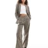Reclaimed Vintage Wide Leg Tailored Trouser In Check -Closet Theory Her 206815886 2