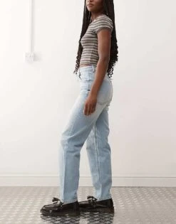 Reclaimed Vintage 90s Straight Jean In Light Blue Wash For Women -Closet Theory Her 206816085 3