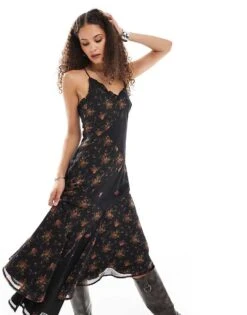 Reclaimed Vintage Cami Slip Dress With Spliced Floral Print For Women Multi Floral -Closet Theory Her 206835512 1 multifloral 1