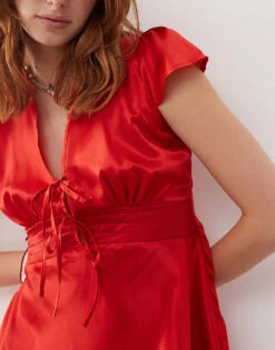 Reclaimed Vintage Mini Dress With Tie Front For Women Multi 9 Reclaimed Vintage Mini Dress With Tie Front For Women Multi -Closet Theory Her 206835526 3