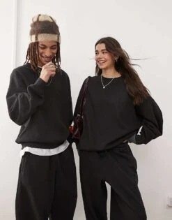 Reclaimed Vintage Unisex Oversized Boxy Sweatshirt In Black For Unisex -Closet Theory Her 206862076 1 black 1