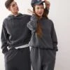 Reclaimed Vintage Unisex Boxy Oversized Hoodie In Washed Charcoal For Unisex -Closet Theory Her 206862123 1 charcoal