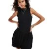 Reclaimed Vintage Drop Waist Puffball Mini Dress In Black For Women -Closet Theory Her 206898696 1 black