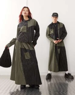 Reclaimed Vintage Genderless Co-ord In Spliced Pinstripe And Nylon -Closet Theory Her 206914263 1 mulyi 1
