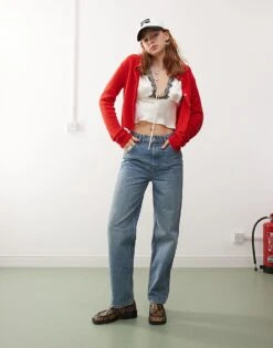 Reclaimed Vintage Straight Jean In Blue Wash For Women Mid Blue Wash -Closet Theory Her 206970859 1 midbluewash 1