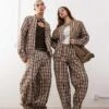 Reclaimed Vintage Unisex Check Print Co-ord -Closet Theory Her 206971175 4