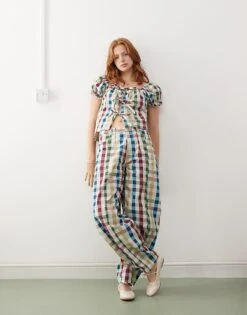 Reclaimed Vintage Co-ord In Multi Gingham