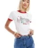 Reclaimed Vintage Baby Ringer T-shirt With Rome Print In White For Women -Closet Theory Her 207011267 1 white