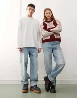 Reclaimed Vintage Unisex Western Baggy Dad Jean In Mid Blue Wash For Unisex -Closet Theory Her 207027891 1 midbluewash 1