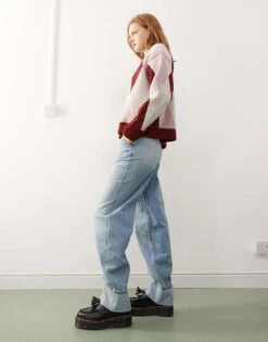 Reclaimed Vintage Unisex Western Baggy Dad Jean In Mid Blue Wash For Unisex -Closet Theory Her 207027891 3