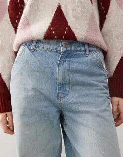 Reclaimed Vintage Unisex Western Baggy Dad Jean In Mid Blue Wash For Unisex -Closet Theory Her 207027891 5