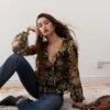 Reclaimed Vintage Long Sleeve Ruffle Blouse In Dark Floral Print For Women Multi -Closet Theory Her 207031833 1 multi