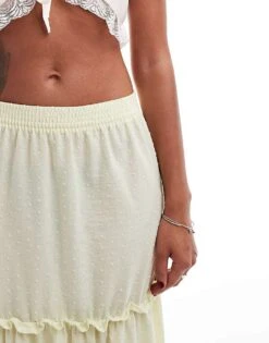 Reclaimed Vintage Tiered Maxi Western Skirt In Yellow For Women -Closet Theory Her 207041214 4