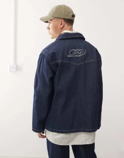 Reclaimed Vintage Unisex Western Shacket In Clean Indigo Co-ord For Unisex -Closet Theory Her 207053340 2