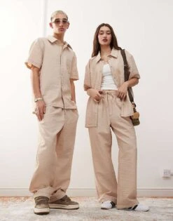 Reclaimed Vintage Unisex Co-ord With Contrast Stitch In Stone