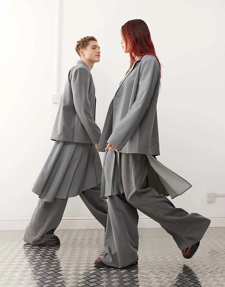 Reclaimed Vintage Unisex Oversized Patchwork Contrast Blazer For Unisex Multi 4 Reclaimed Vintage Unisex Oversized Patchwork Contrast Blazer For Unisex Multi - Image 2