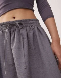 Reclaimed Vintage Unisex Nylon Skirt In Charcoal For Unisex -Closet Theory Her 207070522 2