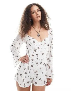 Reclaimed Vintage Western Playsuit In Ditsy Print For Women Multi -Closet Theory Her 207072405 1 multi 1