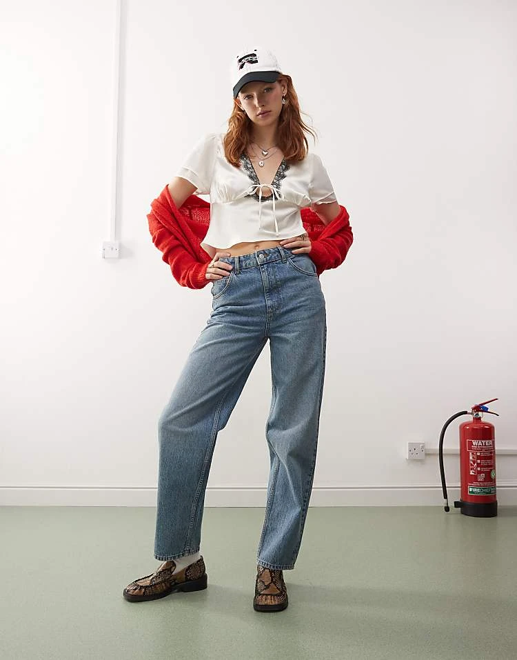 Reclaimed Vintage Blouse With Black Lace Contrast For Women Multi 6 Reclaimed Vintage Blouse With Black Lace Contrast For Women Multi - Image 4