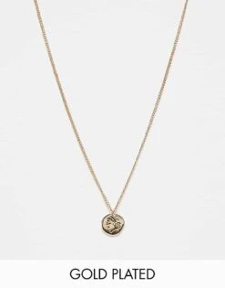 Reclaimed Vintage Unisex Chain With Signet Pendant In Gold For Unisex