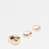 Reclaimed Vintage Unisex 3 Dome Ring Pack In Gold For Unisex -Closet Theory Her 207093695 1 gold