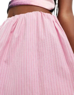 Reclaimed Vintage Mini Puff Ball Skirt In Pink Stripe For Women -Closet Theory Her 207101592 4