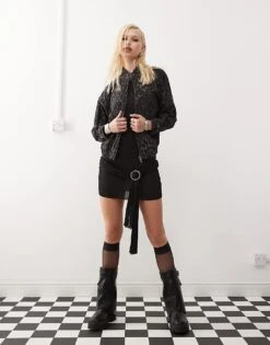 Reclaimed Vintage Dark Leopard Print Jacket For Women -Closet Theory Her 207103728 1 leopardprint 1