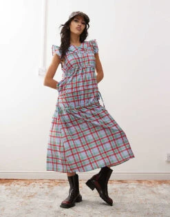 Reclaimed Vintage Maxi Dress With Asymetric Ruching And Collar For Women Multi -Closet Theory Her 207123429 1 multi 1