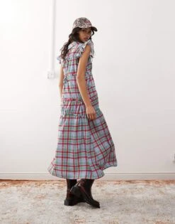 Reclaimed Vintage Maxi Dress With Asymetric Ruching And Collar For Women Multi -Closet Theory Her 207123429 2