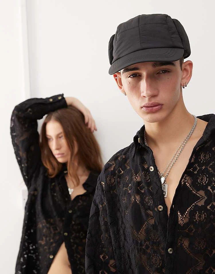 Reclaimed Vintage Unisex Long Sleeve Lace Shirt In Black For Unisex 5 Reclaimed Vintage Unisex Long Sleeve Lace Shirt In Black For Unisex - Image 3