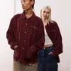 Reclaimed Vintage Unisex Cord Shacket In Burgundy For Unisex -Closet Theory Her 207167154 1 burgundy