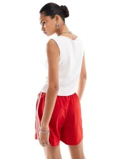 Reclaimed Vintage Milkmaid Cami Top With Lace Trim And Red Ribbon In White For Women -Closet Theory Her 207170441 2