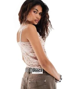 Reclaimed Vintage Mesh Cami Top With Ruffle Trim In Paisley Print For Women Multi -Closet Theory Her 207192278 3