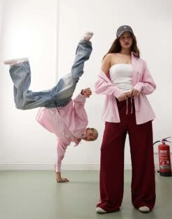 Reclaimed Vintage Unisex Oversized Shirt In Pink And White Pinstripe For Unisex -Closet Theory Her 207194614 3