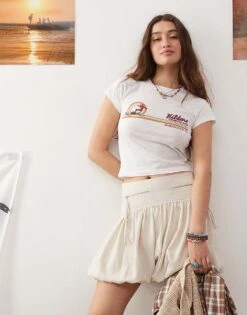 Reclaimed Vintage X Outer Banks Kildare Island Logo Baby Tee In White For Women -Closet Theory Her 207250261 4