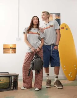 Reclaimed Vintage X Outer Banks Unisex Kildare Island Logo T-shirt In Grey Marl For Unisex