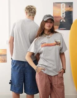 Reclaimed Vintage X Outer Banks Unisex Kildare Island Logo T-shirt In Grey Marl For Unisex -Closet Theory Her 207250267 4