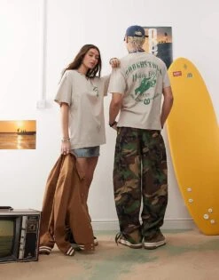 Reclaimed Vintage X Outer Banks Unisex Hold Tight Rodeo Graphic T-shirt In Washed Stone For Unisex