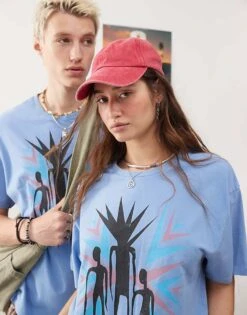 Reclaimed Vintage X Outer Banks Unisex T-shirt With Graphic In Washed Blue For Unisex -Closet Theory Her 207250279 4