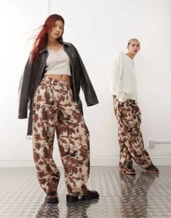 Reclaimed Vintage Unisex Cow Print Barrel Leg Trouser For Unisex -Closet Theory Her 207274985 3