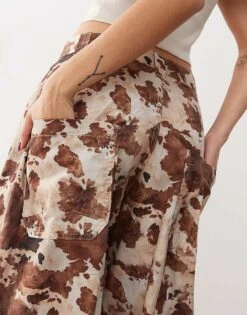 Reclaimed Vintage Unisex Cow Print Barrel Leg Trouser For Unisex -Closet Theory Her 207274985 4